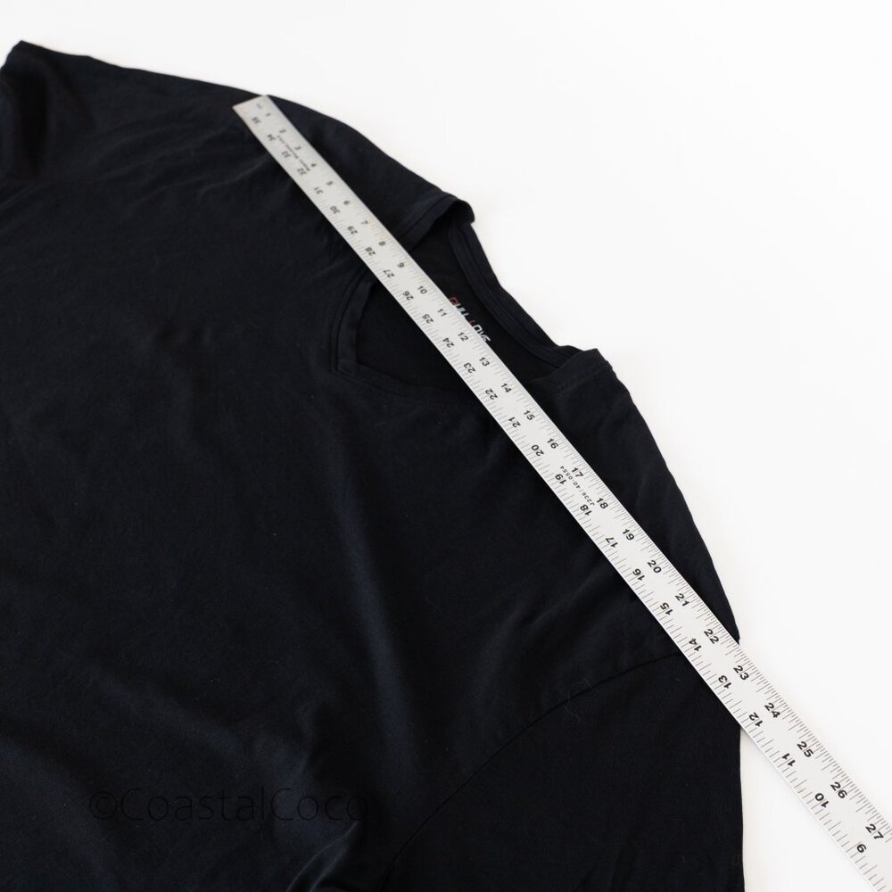 Set of 2 Supima Cotton Mens 3XL V-neck T-shirt Black Firenze Italian Classic Tee - Picture 6 of 9